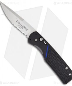 Meyerco Blackie Collins Thin Blue Line Automatic Knife (3.2" Black Serr) USA