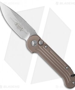 Microtech LUDT Automatic Knife Tan (3.4" Stonewash) 135-10TA