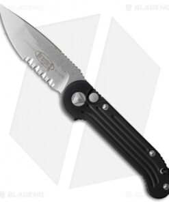 Microtech LUDT Automatic Knife Black (3.4" Stonewash Serr) 135-11