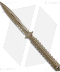 Microtech A.D.O. Knife D/E Dagger Fixed Blade (4.5" Tan Serr) 115-2TA