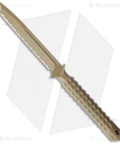 Microtech A.D.O. Tanto Knife T/E Fixed Blade (4.5" Tan Full Serr) 117-3TA