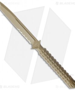 Microtech A.D.O. Tanto Knife T/E Fixed Blade (4.5" Tan Serr) 117-2TA