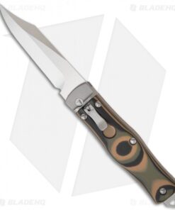 Microtech OSS Cobra Bowie Knife Auto Lever Lock Camo G10 (3.75" Satin) 137-4CM