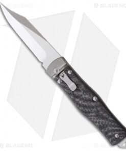 Microtech OSS Cobra Bowie Knife Auto Carbon Fiber (3.75" Satin Plain) 137-4