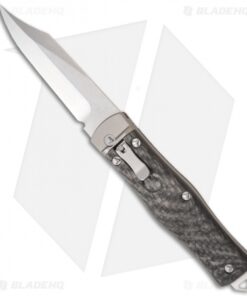 Microtech OSS Cobra Bowie Knife Auto Carbon Fiber (3.75" Stonewash Plain) 137-10