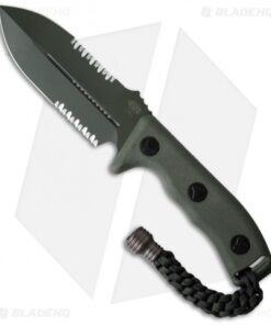 Microtech Crosshair D/E Fixed Blade Knife (5" Green Serr) 101-2GR