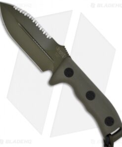 Microtech Green Crosshair Fixed Double Edge Knife (5" Full Serr) 101-3GR