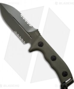 Microtech Crosshair D/E Elmax Fixed Blade Knife (5" Green Serr) 101-2GR