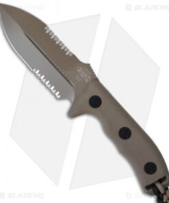Microtech Crosshair D/E Fixed Blade Knife (5" Tan Serr) 101-2TA