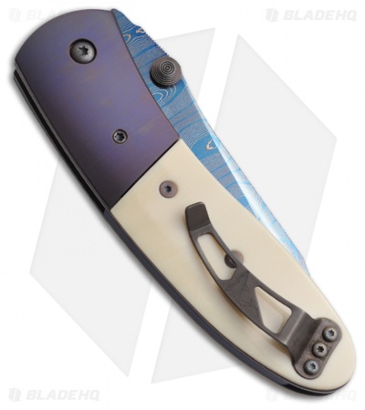 Microtech Marfione Custom Lightfoot LCC D/A Automatic Knife Pol Ivory (Damascus) - Image 3