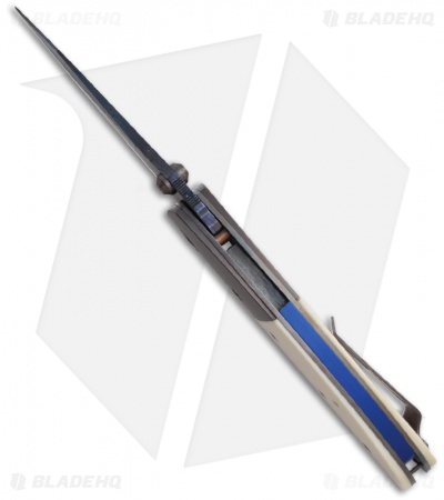 Microtech Marfione Custom Lightfoot LCC D/A Automatic Knife Pol Ivory (Damascus) - Image 2