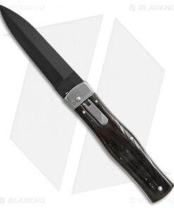 Mikov 241 Predator Leverlock Automatic Knife Dark Horn (3.75" Black)