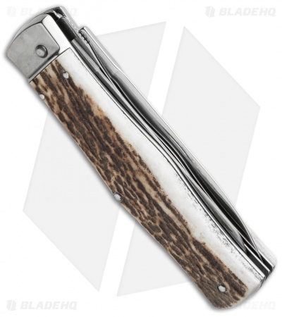 Mikov 241 Predator Leverlock Automatic Knife w/ Saw Stag Horn (3.75" Polish) - Image 4