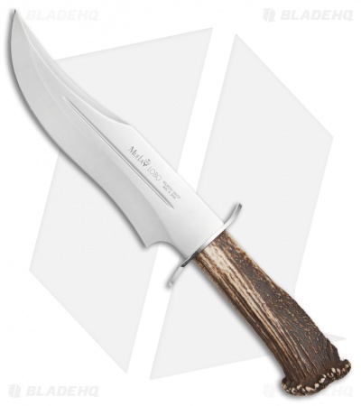 Muela Lobo Bowie Fixed Blade Knife Crown Stag (9.1" Satin)