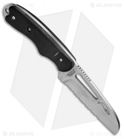 Myerchin Gen. 2 Offshore System Fixed Blade Knife Black G-10 (4" Satin Serr) - Image 2