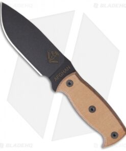 Ontario Afghan Knife Fixed Blade Tan Micarta (5.38" Black Plain) 9419TM