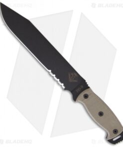 Ontario RD-9 Ready Detachment Knife w/ Black Micarta Handle (9.5" Black Serr)