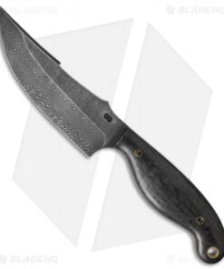 Olamic Cutlery Baikal Fixed Blade Knife Carbon Fiber (4.75" Damascus) 2029