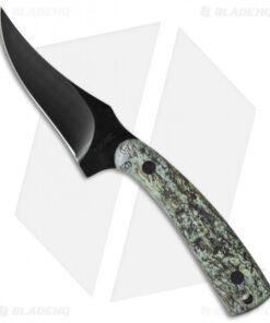 Old Timer Sharpfinger Fixed Blade Hunting Knife Green Camo (3.25" Black)