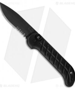 Ox Forge Original Black Automatic Knife (3.75" Black Serr) BLKS-2012