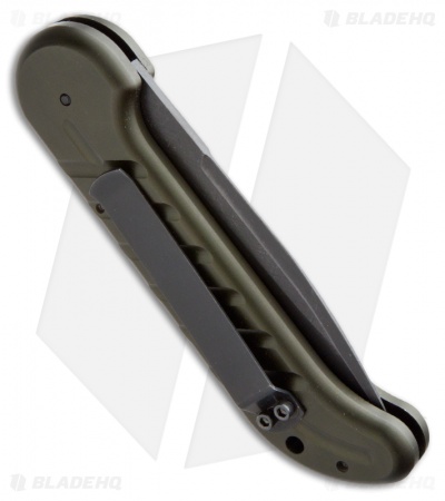 Ox Forge Original Automatic Knife Green (3.75" Black Plain) - Image 2