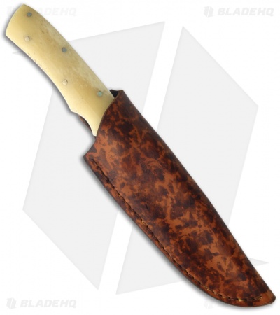 Paragon Eddie White Shadow Fighter Fixed Blade Knife w/ Bone (5.25" Damascus) - Image 2