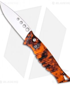 Piranha Amazon Automatic Knife Burnt Orange (3.45" Mirror)