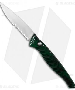 Piranha DNA Automatic Knife Green Marble (3.25" Mirror Serr)