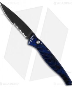 Piranha DNA Automatic Knife Blue Marble Tactical (3.25" Black Serr)