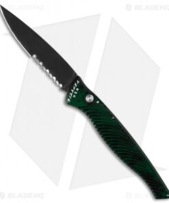 Piranha DNA Automatic Knife Green Marble Tactical (3.25" Black Serr)