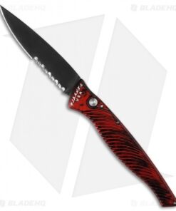 Piranha DNA Automatic Knife Red Marble Tactical (3.25" Black Serr)