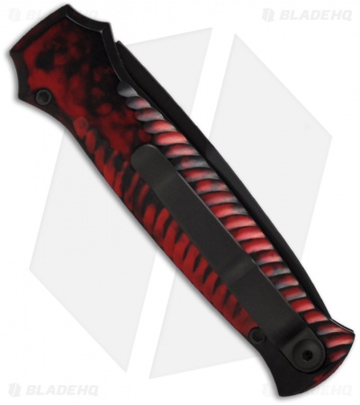 Piranha Mini-Guard Red Tactical Automatic Knife (2.9" Black Serr) - Image 2