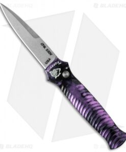 Piranha Mini-Guard Automatic Knife Plum (2.9" Stonewash)