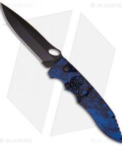 Piranha Predator Blue Tactical Automatic Knife (4.1" Black)