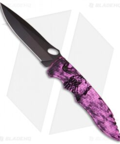 Piranha Predator Plum Tactical Automatic Knife (4.1" Black)