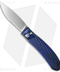 Piranha Toxin Automatic Knife Blue (3.75" Mirror Serr)