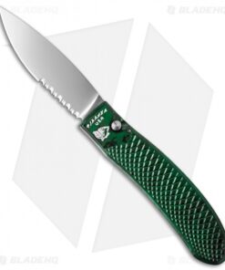 Piranha Toxin Automatic Knife Green (3.75" Mirror Serr)