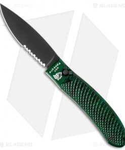 Piranha Toxin Automatic Knife Green (3.75" Black Serr)