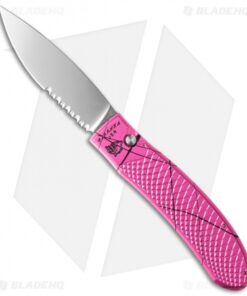 Piranha Toxin Automatic Knife Pink (3.75" Mirror Serr)