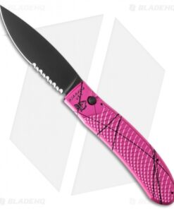 Piranha Toxin Automatic Knife Pink (3.75" Black Serr)