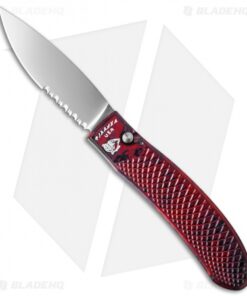 Piranha Toxin Automatic Knife Red (3.75" Mirror Serr)
