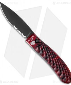 Piranha Toxin Automatic Knife Red (3.75" Black Serr)