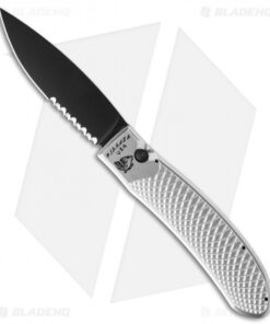Piranha Toxin Automatic Knife Silver (3.75" Black Serr)