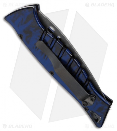 Piranha Amazon Automatic Knife Blue Tactical (3.45" Black Serr) - Image 2