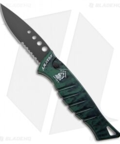 Piranha Amazon Automatic Knife Green Tactical (3.45" Black Serr)