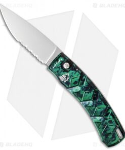 Piranha X Automatic Knife Green (3.3" Mirror Serr)