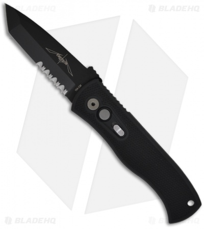 Pro-Tech Emerson CQC-7 Tanto Automatic Knife Knurled (3.25" Black Serr)