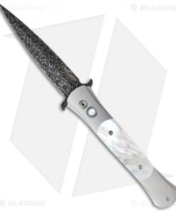 Pro-Tech Steel Custom Large Don Automatic Knife Mother of Pearl (4.5" Damascus)