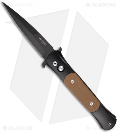 Pro-Tech The Don Automatic Knife Black w/Coyote Brown G-10 (3.5" Black) 1738