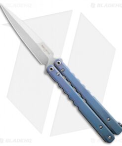 Protech FlyFather Balisong Butterfly Knife Blue Fade w/ Clip (Stonewash)